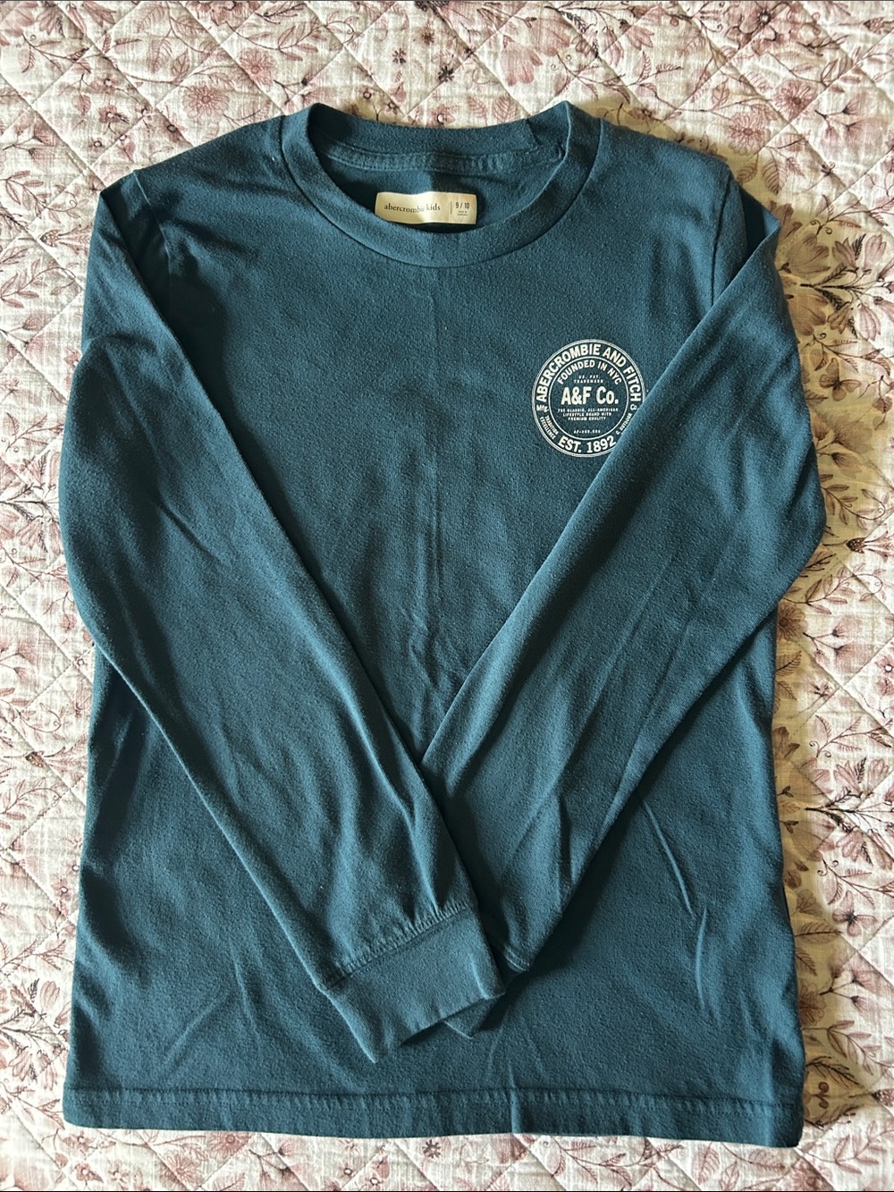 Boys Long Sleeve Crew Neck Shirt - Green, Black, Teal Mix size 9/10 - Picture 4 of 10